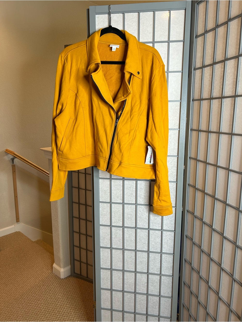 NWT LuLaRoe Presley Mustard Yellow Moto Jacket